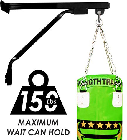ONEX Heavy Duty Punch Bag Wall Bracket with Chain – 3ft Steel Punching Bag Hanger | Boxing Wall Mount for MMA, Kickboxing, Home Gym – Includes D-Shackle, Swivel Hook – Up to 100kg Load