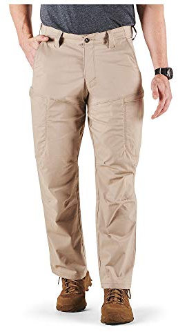 5.11 Tactical Apex Pant, Cargohose, Outdoorhose, Taktische Hose, Größe: W40 L30, Khaki, FlexTac mechanischer Stretch, wasserabweisend, 6 Taschen, Cargotaschen, Tactical, Jagd, Outdoor, 74434