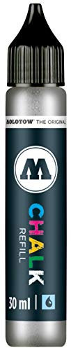 Molotow Chalk Refill Nachfülltinte für Kreidestifte (30 ml, wasserbasiert, schnell trocknend, hochdeckend) 001 silber