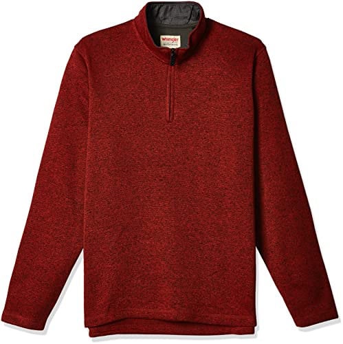 Wrangler Authentics Men's Long Sleeve Fleece Quarter-Zip Pullover Sweater, Bossa Nova, Medium