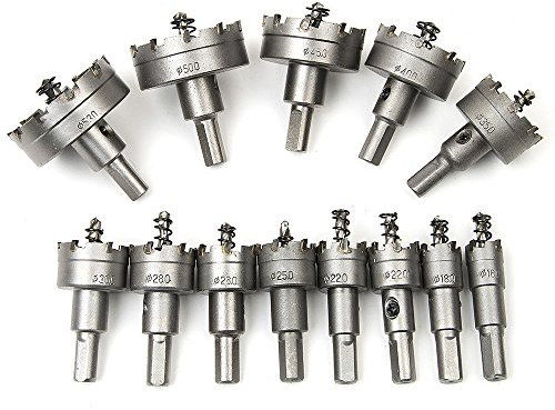 MALAYAS-13 PCS Scies Cloches -Fraise Métal -Foret en Alliage - Coffret Multi-dents en Acier Inoxydable Métal Foret Perçage Trou Allié en Alliage de Carbure TCT