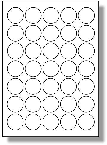 Label Planet® 35 Per Sheet, 5 Sheets (175 Round Labels). Plain White A4 Matt Round Labels 35mm Diameter LP35/35R