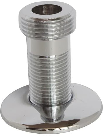 SOMATHERM FOR YOU, Raccord droit chromé 15/21 mâle 20/27 avec rosace Ø50 mm - Raccord laiton pour robinetterie, idéal pour cacher éclats de perçage, compatible eau chaude/froide