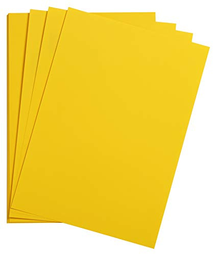Clairefontaine 975353C Packung mit 25 Bastelkartons Maya, 185g, DIN A3, 29,7 x 42 cm, 1 Pack, sonnengelb