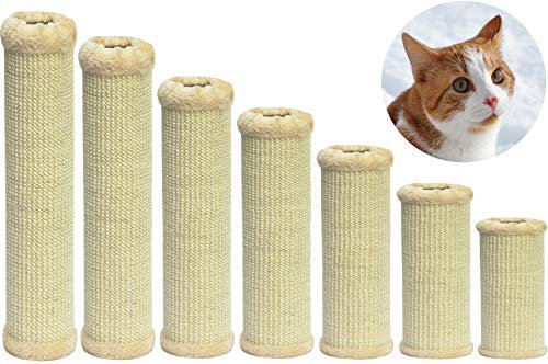 nanook Kratzsäule/Sisalsäule/Ersatzstamm für Kratzbäume - Ø 9 cm, Gewinde M8 - aus Teppichgewebe - beige - Länge 15 cm