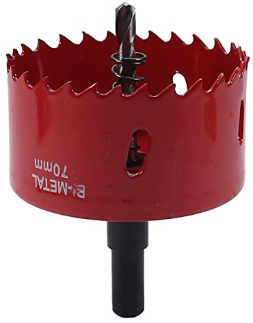 Utoolmart Sierra de perforación bimetálica de 70 mm Cortador profesional de brocas de acero inoxidable Profundidad de apertura de 25 mm con mango triangular