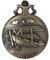 JewelryWe Herren Taschenuhr Retro 3D Flugzeuge Fokker Dr.1 Skulptur Steampunk Quarz Analog Uhr mit Kette Halskette Bronze Geschenk