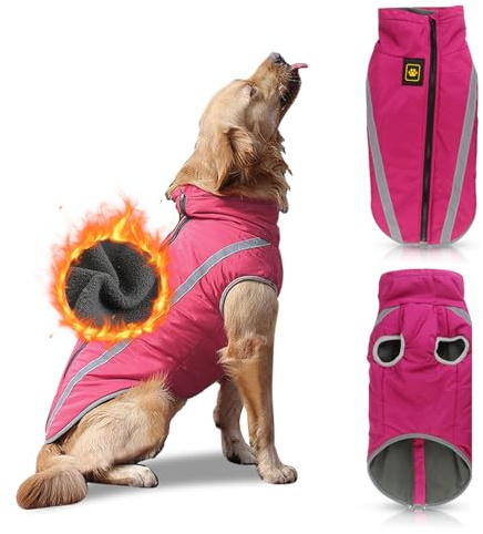 PETCUTE Hundemantel wasserdicht hundejacke für mittelgroße Hunde Warme hundemantel Fleece Grosse Hunde