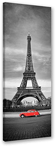 Leinwandbild XXL Eiffelturm Wandbild Kunst Paris schwarz-weiß 50x150 cm