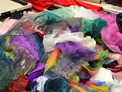 Organza Fabric Surprise Bag of Cut Offs & Scraps (Bag of Cut Offs) (500 Grams)