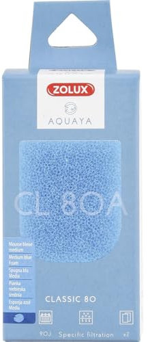 Zolux - Filtre pour Pompe Classic 80, Filtre CL 80 A Mousse Bleue Medium x2. pour Aquarium. - ZO-330207
