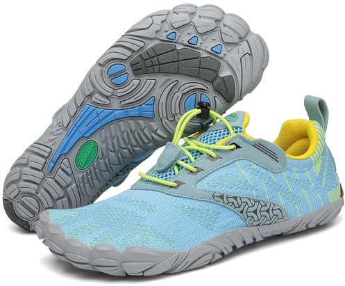 SAGUARO Damen Barfußschuhe Strandschuhe Unisex Wasserschuhe Trainingsschuhe Herren Outdoor & Indoor Atmungsaktiv Surfschuhe rutschfest Badeschuhe Frauen Fahrradschuhe Männer Leicht Türkis 38 EU