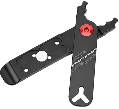 Fahrradkettenzange, hochfeste Fahrradkettenzange aus Aluminiumlegierung 4-in-1 Multifunktions-Fahrrad-Master-Link-Zangenventil-Werkzeug Reifenhebelwerkzeuge(schwarz)