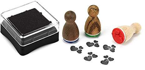 Stemplino® Stempelkissen klein Ink pad Mini Kissen mit Farbe für Kinder Hochzeit Album zum Stempeln für Embossing Scrapbooking Bullet Journal Gestalten Basteln DIY (Schwarz)
