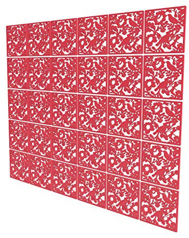 Divisorio Stanza 30 Pezzi - 202x242.5cm - Rosa Paraventi Divisori per Interni Uccello Separè Paravento per Il Salone Di Trucco Della Camera Da Letto Del Bagno Dell'Armadio