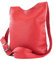 modamoda de T221 Damen Leder Umhängetasche Schultertasche Medium handmade in Italy, Farbe:Signalrot