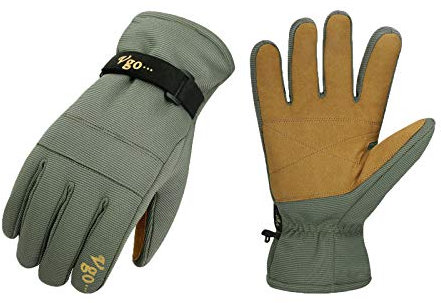 Vgo… Glove Winter Schnee- und Skihandschuhe-Konzipiert für Skifahren, Outdoor, Schreddern, Schaufeln & Schneebälle-Wasserdicht, winddicht Thermal Shell & Synthetikleder Palm (SL2269)