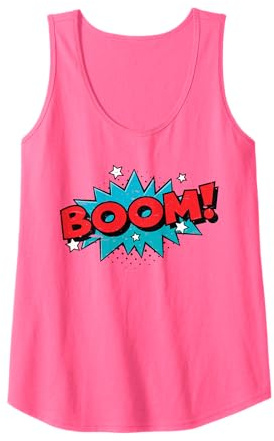 BOOM - Comic Book Cartoon Funny Pop Art Design - Vintage Tank Top