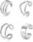 MILACOLATO Ear Cuff Silber 925 Earcuffs Ohrringe Damen Ohrklemme Manschette Ohr Clips Helix Fakepircings Ohr Earcuffs Schmuck Ohrklemmen Set Silber