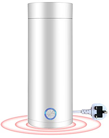 230V Portable Electric Kettle - 5 Minutes Fast Boiling, 400ML Hot Water Boiler Bottle Safe Stainless Steel Electric Heated Cup Travel Kettle for Making Tea, Coffee, Baby Milk And Fast Food