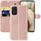MONASAY Case for Galaxy A33 (6.4) 5G 2022, Magnetic Closure PU Leather Wallet Stand Cover with [RFID Blocking] [Screen Protector] Credit Card Slots, Book Flip Folio, Rose Gold
