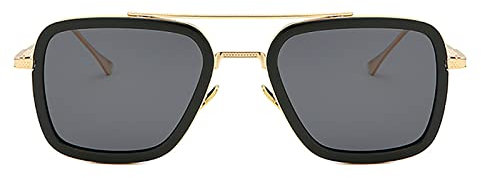ＣＨＡＭＥＥＮ Sonnenbrille Herren Damen Retro Enbrille Unisex Brille Quadratisch Metallrahmen FüR MäNner Frauen