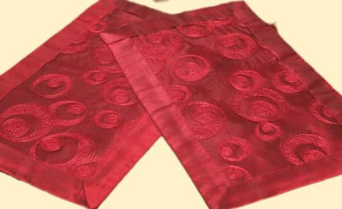 Generisch Deckchen weinrot modern 30x50 Bestickt Organza 2er Packung (Weinrot)