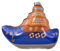 Folienballon Blue Boat, 80 cm