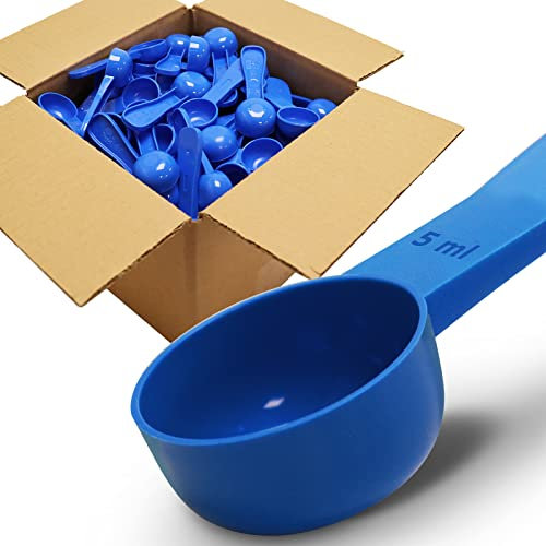 RE-GEN Lot de 25 cuillères doseuses réutilisables en plastique à manche court 5 ml | Idéales pour liquides, poudres, granulés, maison, cuisine, restauration, soins de santé, fitness