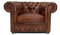 Chesterfield Sessel First Class Leder | 2 bis 4 Wochen Lieferzeit (Cloudy Old Braun)