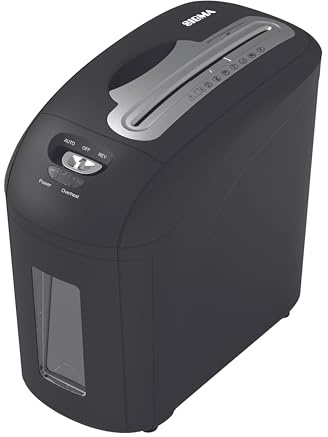Sigma Aktenvernichter PCC 165, Kunststoff, 19.5 x 36 x 33.7 cm, mit Schiebeschalter, schwarz