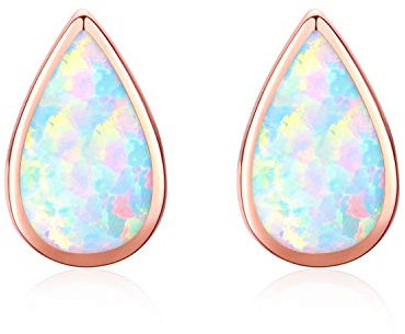 Opal Ohrstecker 925 Sterling Silber Opal Ohrringe für Frauen Opal Wasser Tropfen Ohrstecker Opal Schmuck für Frauen Mädchen Kinder Weihnachten Geburtstag Geschenke mit Geschenkbox