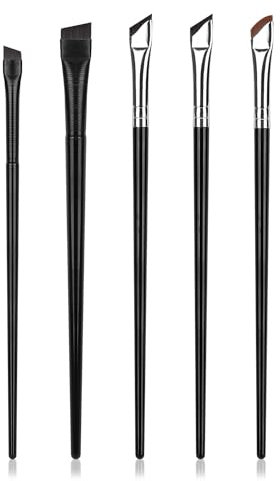 5pz Pennelli Eyeliner, Multifunzionali Angolati Piatti Fini Sottili Set di Pennelli Make Up Occhi, Strumento Cosmetico per Eyeliner, Sopracciglio, Ombretto, Donne, Ragazze