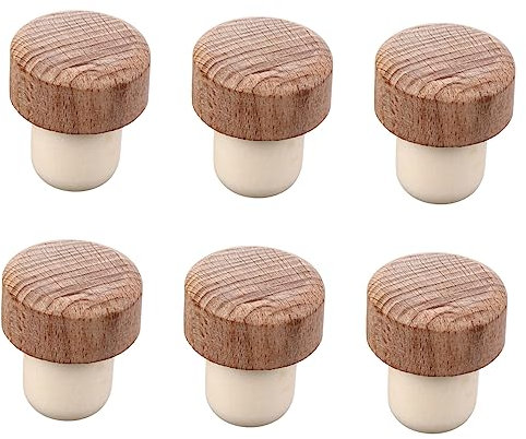 Garneck 6 Stk Kork Weinbelüfter Verschlussstopfen Wiederverwendbare Wein Flasche Stopper Diy Dekorativer Wein Ausrüstung Für Die Weinherstellung Wein Topper Vintage-dekor Kondom Glas Holz