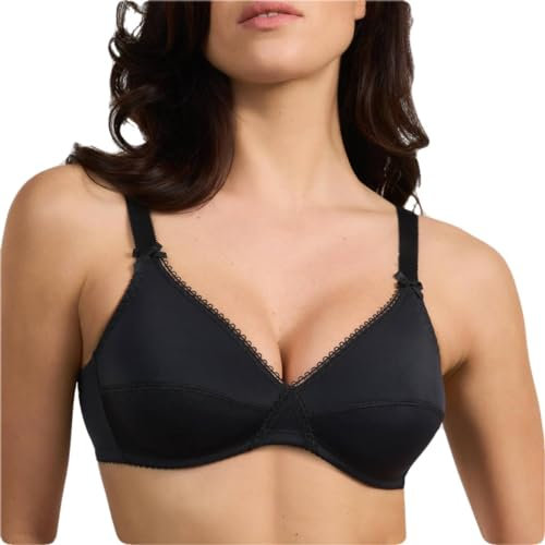 SPIMAN 1 Pezzo di Reggiseno Donna Senza Ferretto in Microfibra,Coppa Non Imbottita 2127. Nero 8B