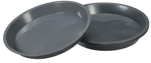 M METERXITY 5 Pack Planter Saucers - Plastic Plant Tray Flowerpot Drip Trays Round Apply to Outdoor/Garden (8.7 Inch/ 22cm, Grey)