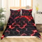Tabeskly Hexagon Raum Geometrie Jungen BettwäSche Kinder KinderbettwäSche Bed Duvet Cover Bedding Set Schwarz Rot 135×200cm
