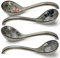 4Pcs Soup Spoons,Ceramic Chinese Spoons Japanese Ramen Spoon Creative Porcelain Asian Soup Spoons for Ramen Pho Cereal Wonton Dumpling Miso