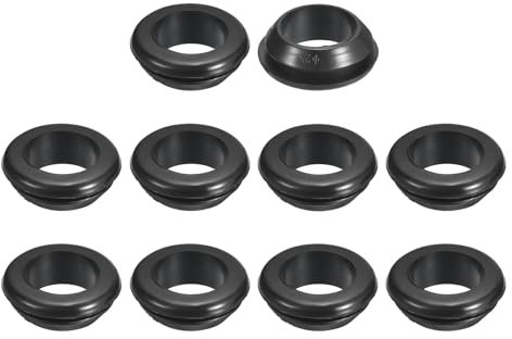 QUARKZMAN 10pz Passacavo 20mm ID 25mm Guarnizione per Cavi Passacavo in Gomma Gommini Passacavo Elettrico per Firewall Guarnizione per Cablaggio Elettrico, Nero