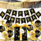 YBwanli Silvester Deko 2025, Schwarz Gold Neujahr Deko 2025,Happy New Year Banner,2025 Folienballon Konfetti Luftballons, Glitzer Vorhänge, Silvester-Party-Deko-Set 2025