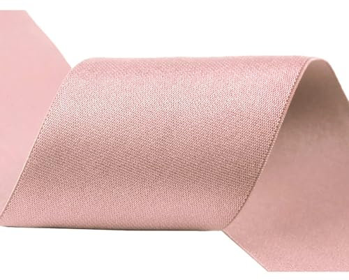 Glanz-Satin Gummiband 2m x 5cm Gummilitze 50mm f. Gürtel Kleider Blusen, Farbe:mauve