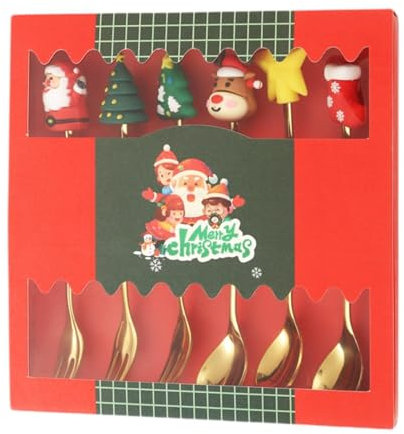 SiaBiced Set de Cubiertos Festivos para Celebraciones Especiales, Dorada, Individual