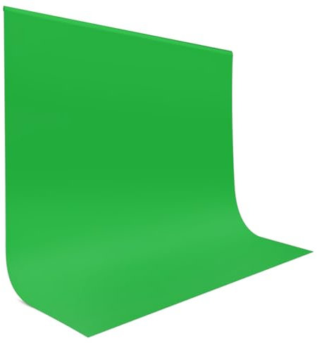 JEBUTU Telón de fondo de pantalla verde, pantalla verde de 3 m x 3 m, fondo grande portátil plegable y lavable para Chromakey, estudio fotográfico, transmisión en vivo, reuniones de zoom, juegos