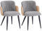 Twinice Esszimmerstühle 2er Set, Küchenstuhl, Loungesessel, Armlehnstuhl, Schlingenvelours, Metallbeine, Ergonomischer Stuhl, Verstellbare Vorderbeine, Grau, für Esszimmer, Wohnzimmer, Küche