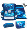 Belmil Classy Schulranzen Set 5 teilig mit extra Schlüsselanhänger (Racing Blue Neon 2025)