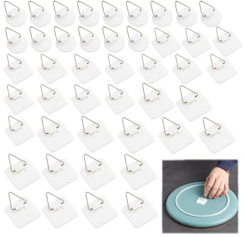 Diyxisk Ganci Adesivi per Quadri, 45 Pezzi Gancetti Adesivi, 3 Dimensioni Gancio Adesivo, Invisibilità Appendi Foto da Parete, per Cornici, Quadri, Opere D'arte, Poster, Piatto Artistici