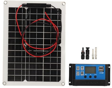 Kit de Panneau Solaire 300W DC 12V 24V 50A IP67 Panneau Solaire et Contrôleur de Solaire à Haute Performance IP67 pour le Camping ABS 28X38CM