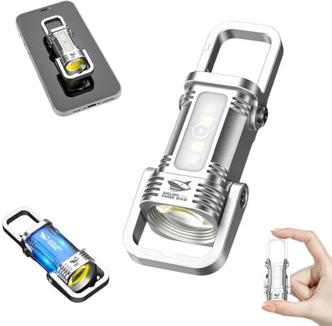 LED Keychain Flashlight Mini Keychain, 2025 New Mini Flashlight, Waterproof Keychain Flashlight, Rechargeable Mini Flashlight Keychain, 3 in 1 Flashlight & Power Bank & Keychain