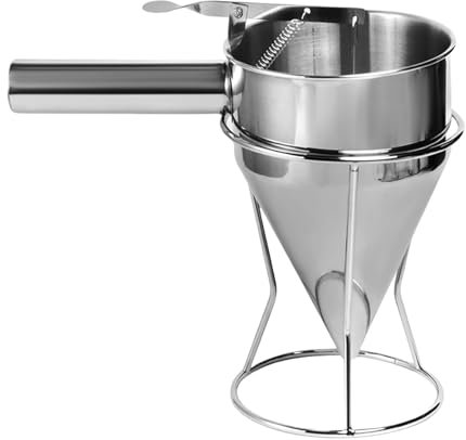 Dispensateur de pâte à entonnoir à piston - Porteurs de pâte en plastique, donneur de sirop de crêpe, outil de cuisine | Avec un support pour la dose exacte de la pâte et du sirop, idéal pour la cuiss