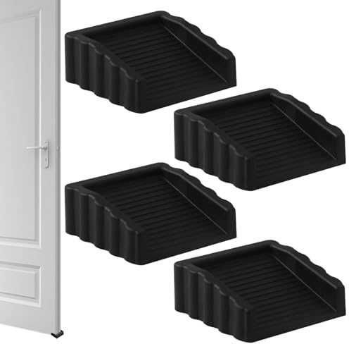Door Door - Rubber Covers Stocking Wedge Non Slip 4 Pack | D0or Two-Way Stop for Home Security | D0or Anti-Theft Jam for Room Privacy | Priola Per Paviment